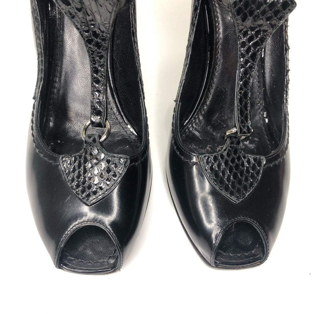 Louis Vuitton Mary Jane Snake Peep Toe Heels - Picture 3 of 7